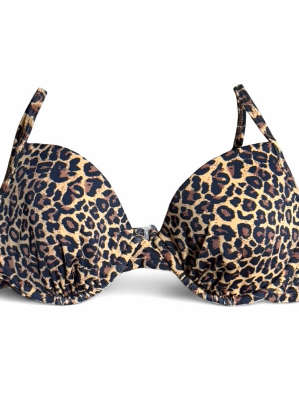 Shape FX Leopard Print Underwire Bikini Top – Size 12-Animal Print-Beach-Vacay